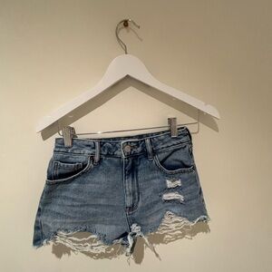 Distressed Denim Shorts